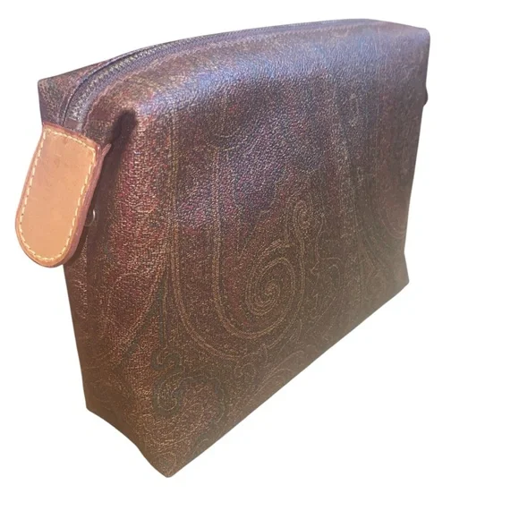 Vintage Etro Paisley Coated Canvas pouch / clutch/ shoulder bag - Picture 3 of 8